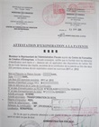 Copie certifiée conforme du titre de patente